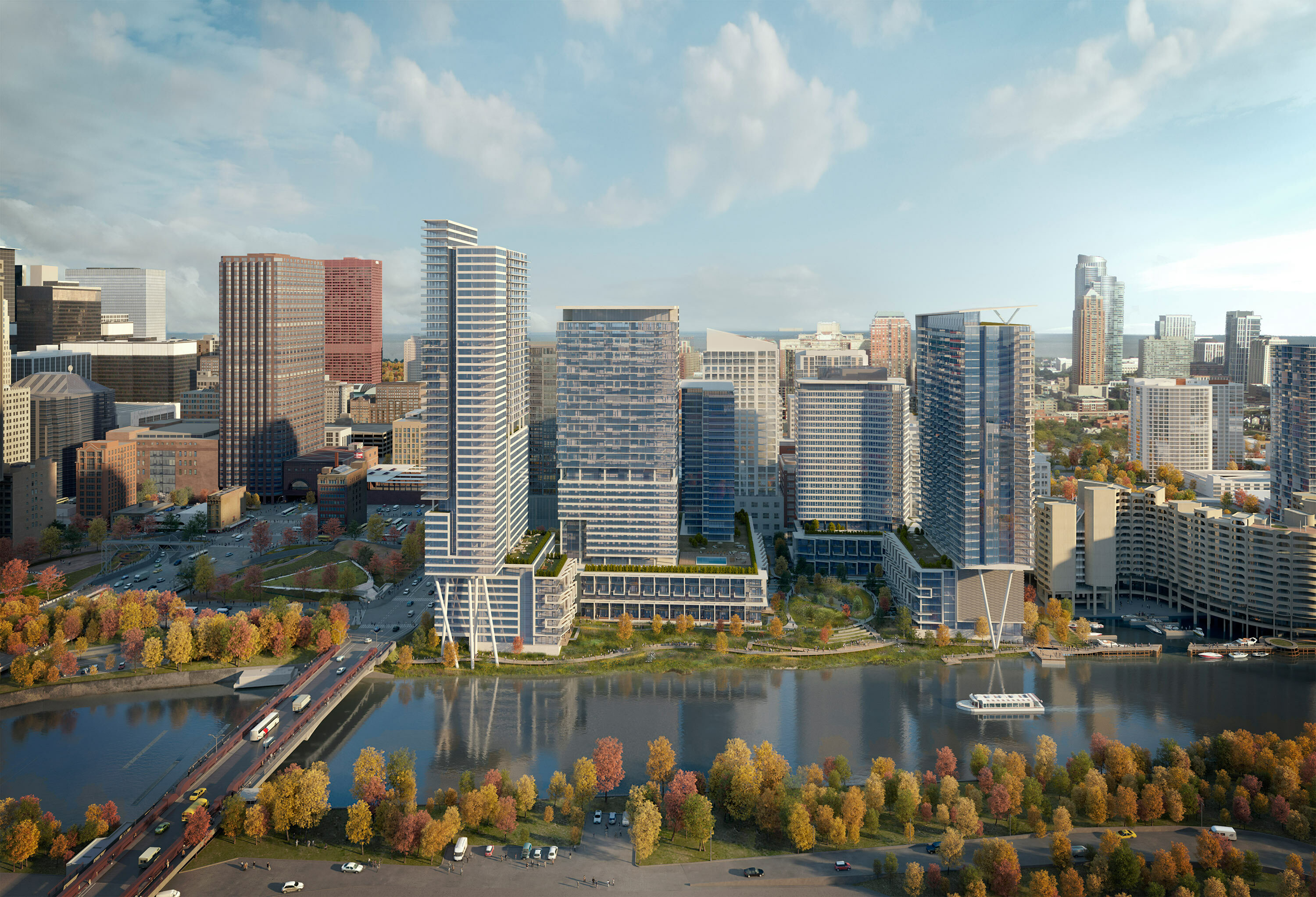 2 drone city scape building riverline development hoerrschaudt