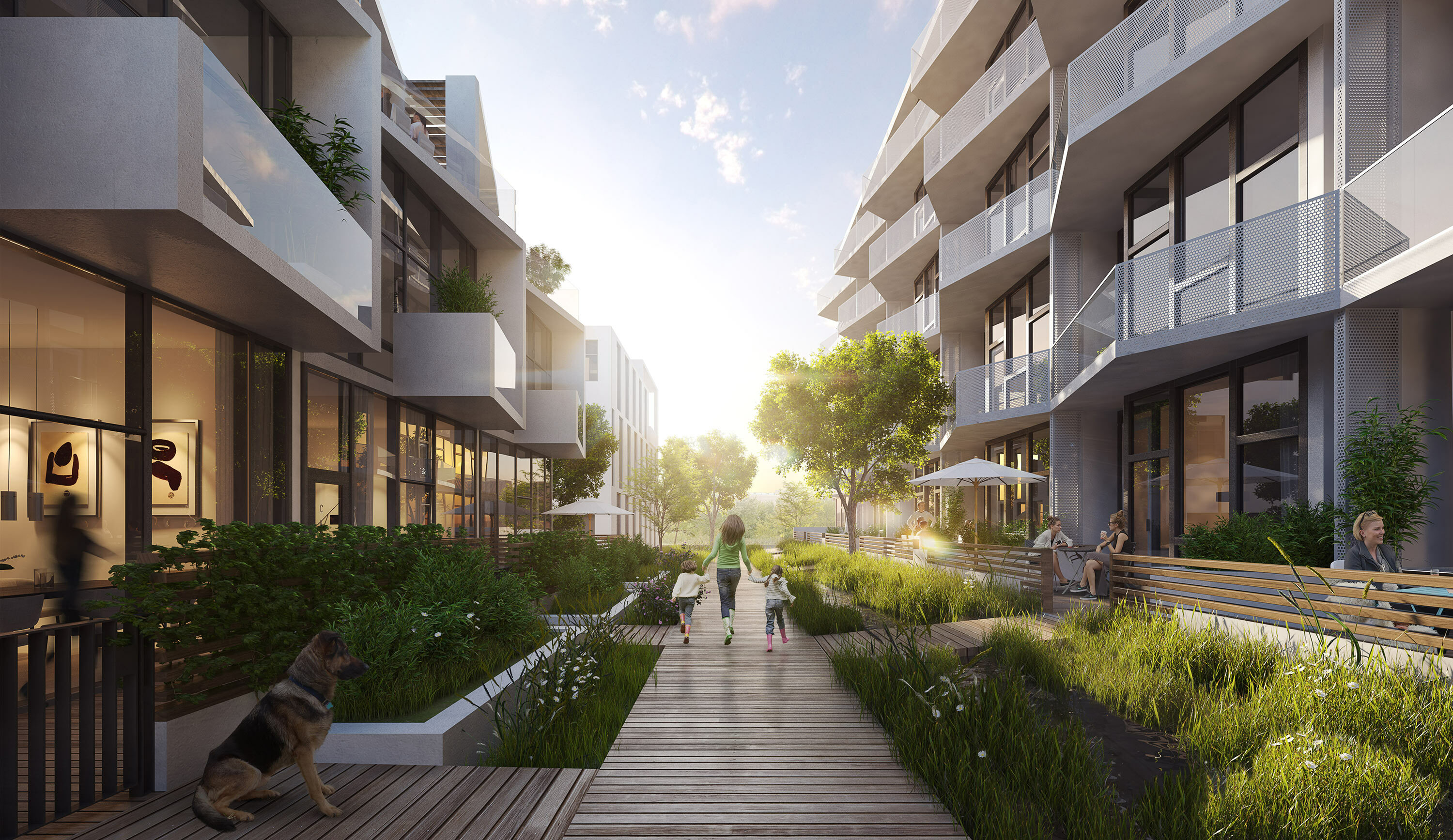 5 apartments walkway foliage riverline development hoerrschaudt